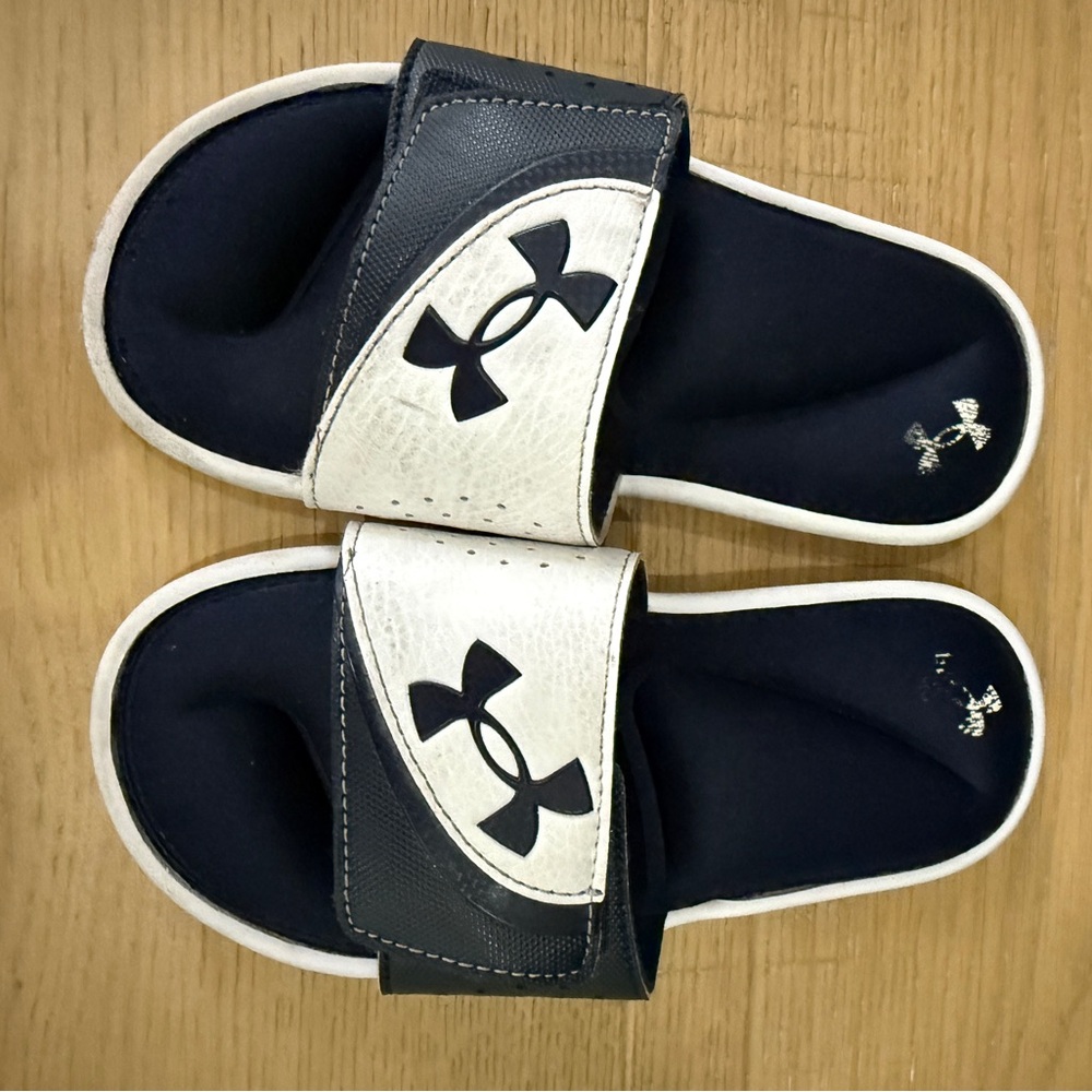 Under Armour Kids Slide Sandals - Black and White
